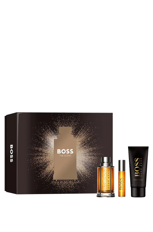 Hugo Boss The Scent 3 Pcs Set For Men: 3.3 Eau De Toilette Spray + 0.33 Eau De Toilette Spray + 3.3 Shower Gel Hugo Boss