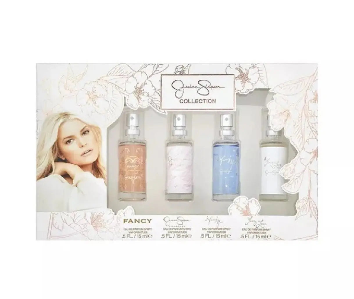 Jessica Simpson 4 Pcs X 0.5 Eau De Parfum Spray Set For Women: Fancy + Signature + I Fancy You + Fancy Love Jessica Simpson