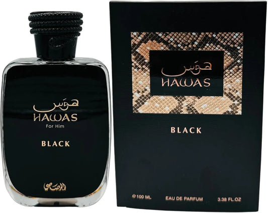 Rasasi Hawas Black 3.38 Eau De Parfum Spray For Men Rasasi