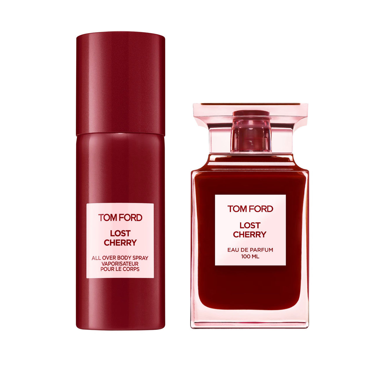 Tom Ford Lost Cherry 2 Pcs Set: 3.4 Eau De Parfum Spray + 4 Oz All Over Body Spray