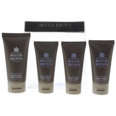 Molton Brown White Sandalwood 4 Piece Gift Set: Body Lotion 50ml - 3 x Body Wash 30ml Molton Brown