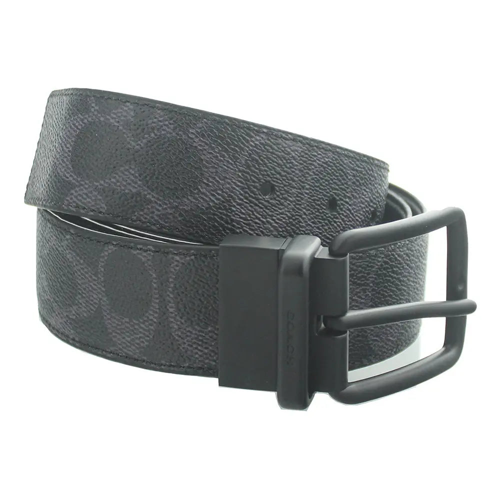 Coach Harness Buckle Cut-To-Size Reversible Black 38mm Belt Coach