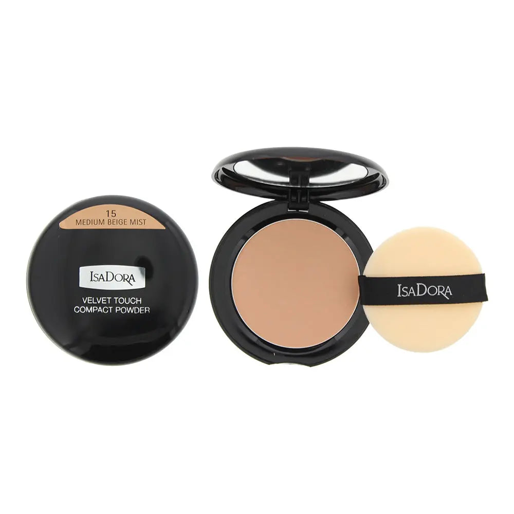 Isadora Velvet Touch 15 Medium Beige Mist Compact Powder 10g Isadora