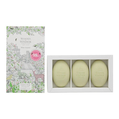 Woods Of Windsor White Jasmine 3 Piece Gift Set: Soap 3 x 60g Woods Of Windsor