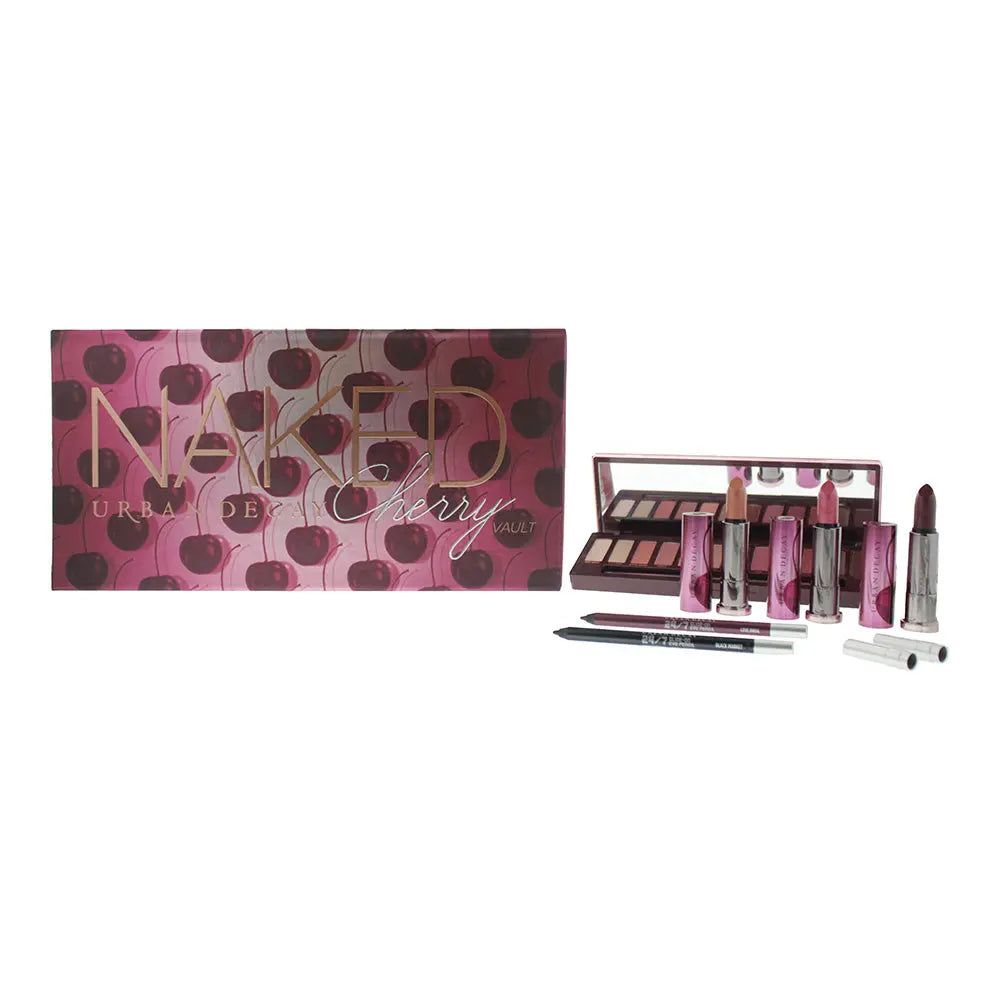 Urban Decay Cherry Vault 6 Piece Gift Set: Cherry Eye Shadow Palette 12 x 1.1g - Cherry Lipstick 3.4g - Devilish Lipstick 3.4g - Juicy Lipstick 3.4g Urban Decay