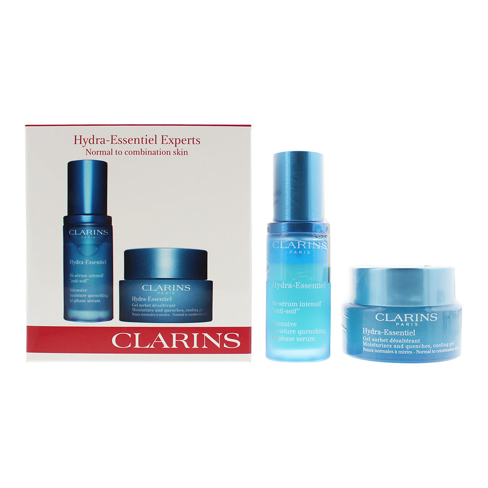 Clarins Hydra-Essentiel 2 Piece Gift Set: Cooling Gel 50ml - Bi-phase Serum 30ml Clarins