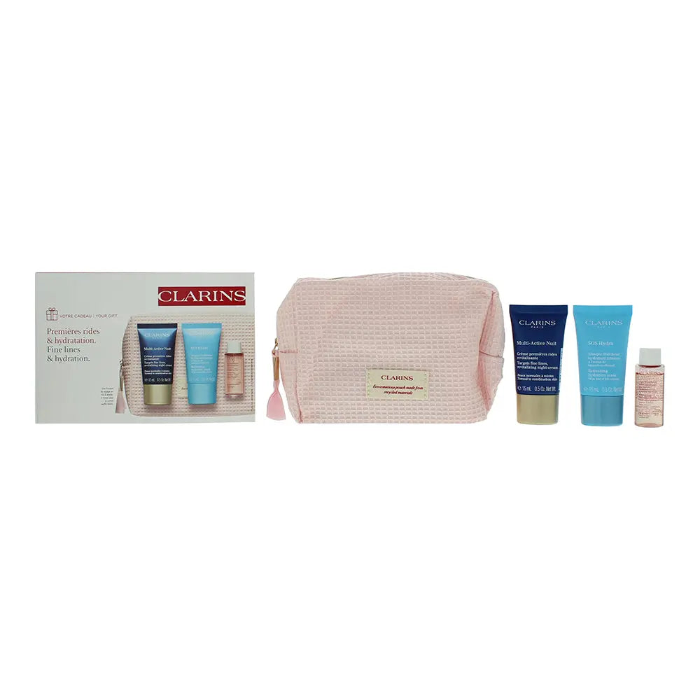 Clarins Skincare 3 Piece Gift Set: Cream Mask 15ml - Night  Cream 15ml - Micellar Cleansing Water 10ml Clarins