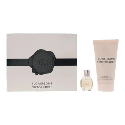 Flowerbomb V&R 2 Pcs Set For Women: 0.24 Eau De Parfum + 1.7 Body Lotion Viktor and Rolf