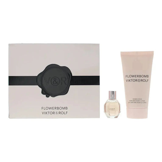 Flowerbomb V&R 2 Pcs Set For Women: 0.24 Eau De Parfum + 1.7 Body Lotion Viktor and Rolf