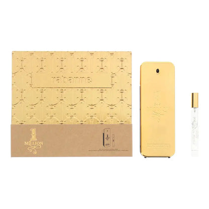 Paco Rabanne One Million 2 Pcs Set For Men: 6.7 Eau De Toilette Spray + 0.33 Oz Eau De Toilette Spray Paco Rabanne