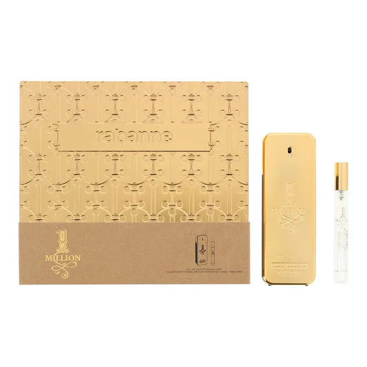 Paco Rabanne One Million 2 Pcs Set For Men: 3.4 Eau De Toilette Spray + 0.34 Eau De Toilette Spray Paco Rabanne