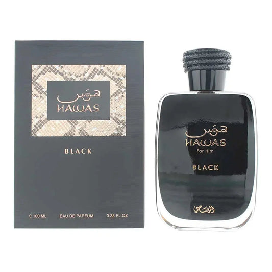 Rasasi Hawas Black 3.38 Eau De Parfum Spray For Men Rasasi