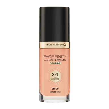 Max Factor Face Finity All Day Flawless 3 In 1 64 Rose Gold Foundation 30ml Max Factor