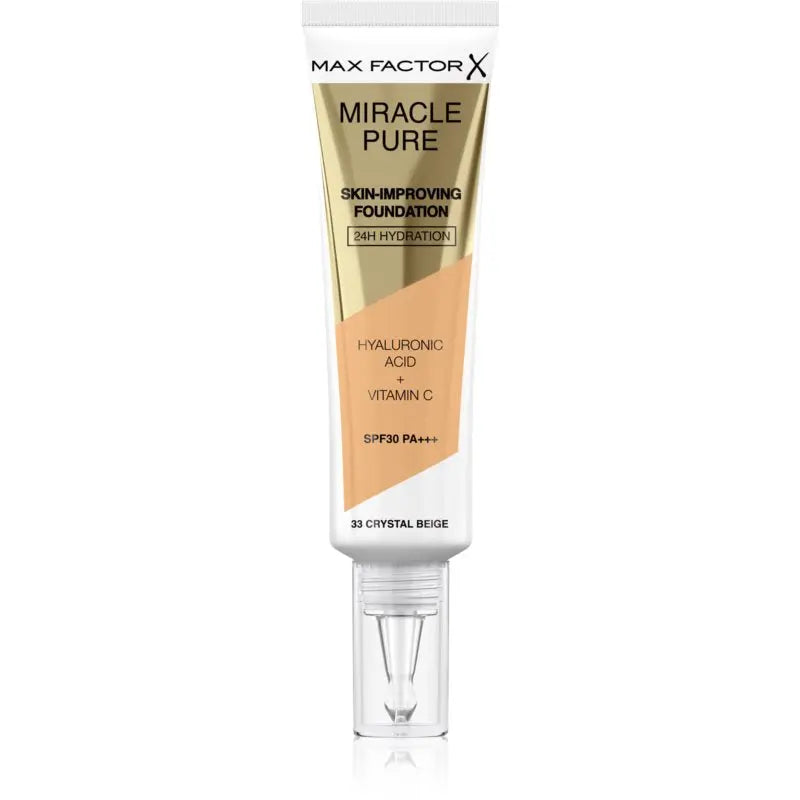 Max Factor Miracle Pure Skin Improving 24H Hydration 33 Crystal Beige Foundation 30ml Max Factor