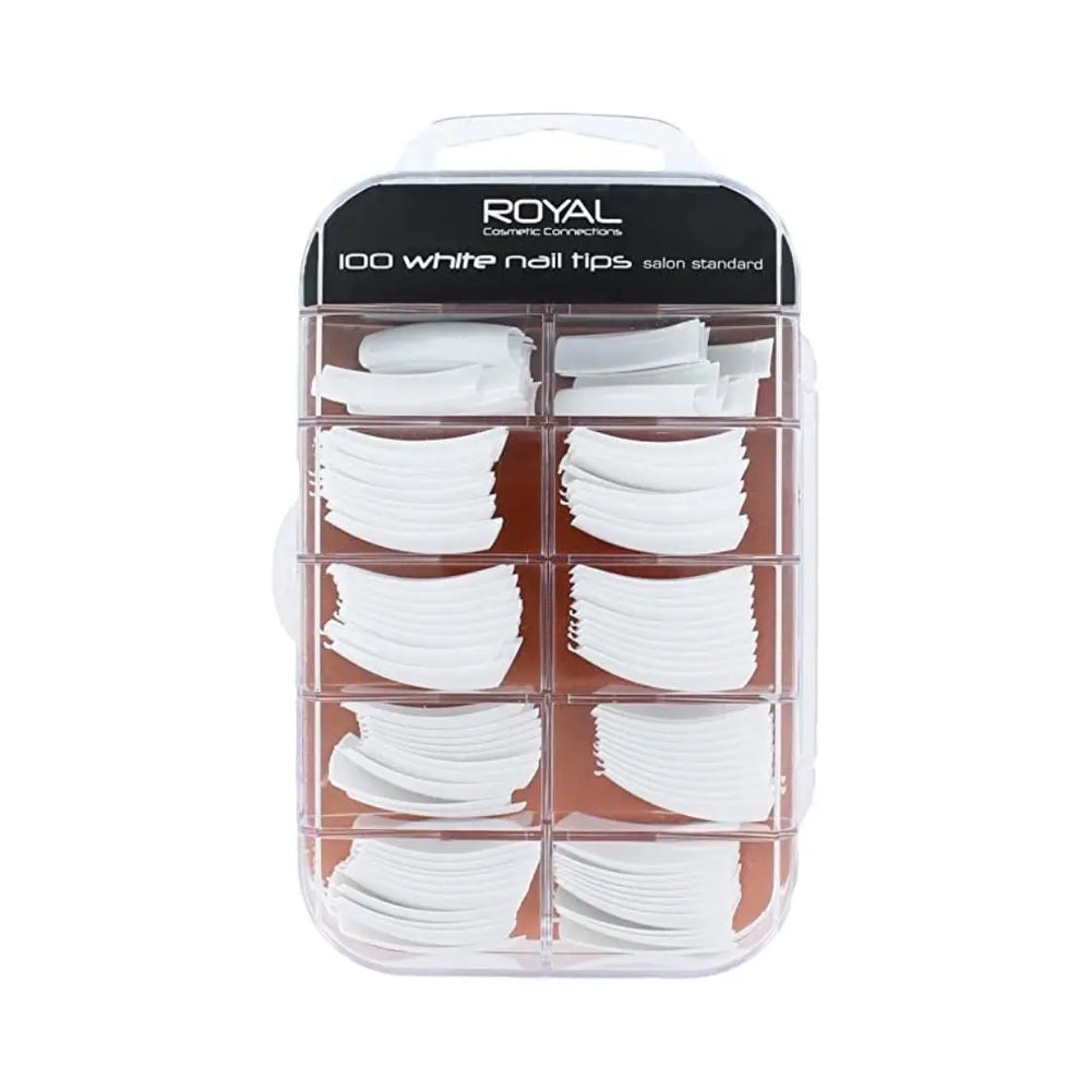 Royal Cosmetics 100 White Nail Tips Salon Standard Royal Cosmetics