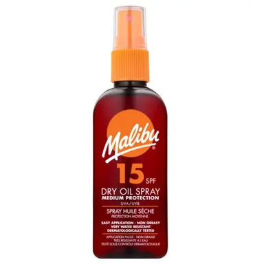 Malibu SPF 15 Dry Oil Spray Medium Protection Water Resistant 100ml - The Beauty Store