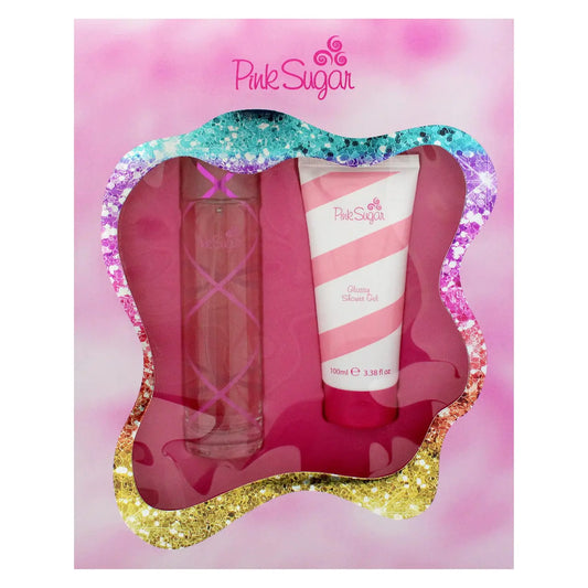 Pink Sugar 2 Pcs Set For Women: 3.4 Eau De Toilette Spray + 3.4 Shower Gel Aquolina