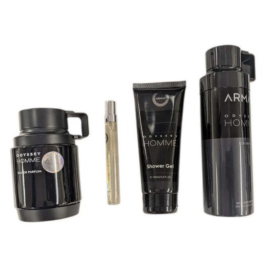 Armaf Odyssey Homme 4 Pcs Set: 3.4 Eau De Parfum Spray + 0.34 Eau De Parfum Spray + 3.4 Shower Gel + 6.8 Body Spray Armaf