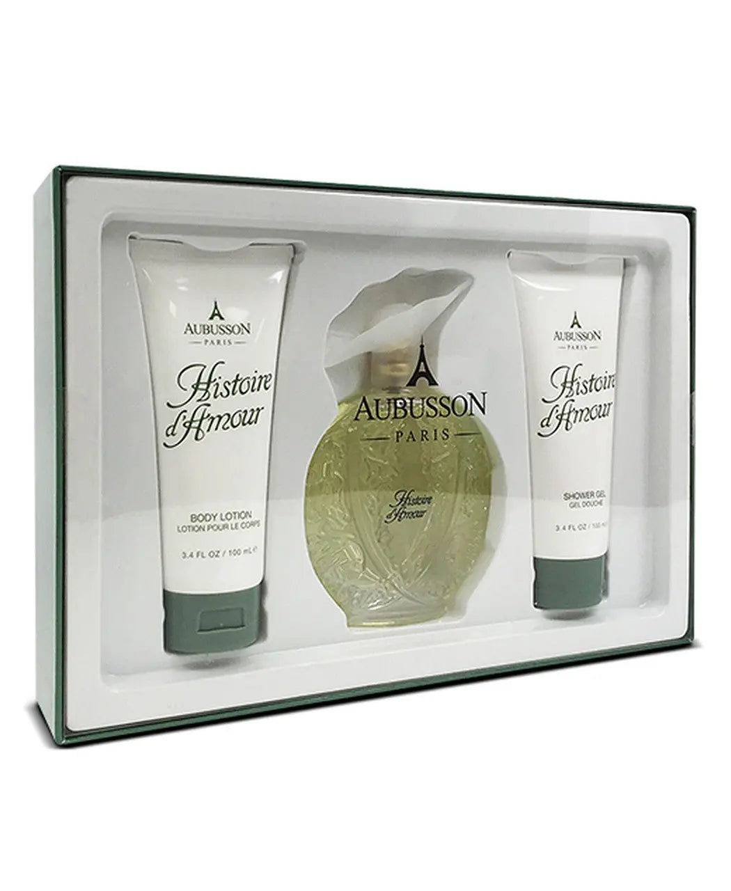 Histoire D'Amour 3 Pcs Set For Women: 3.4 Eau De Toilette Spray + 3.4 Body Lotion + 3.4 Shower Gel Aubusson