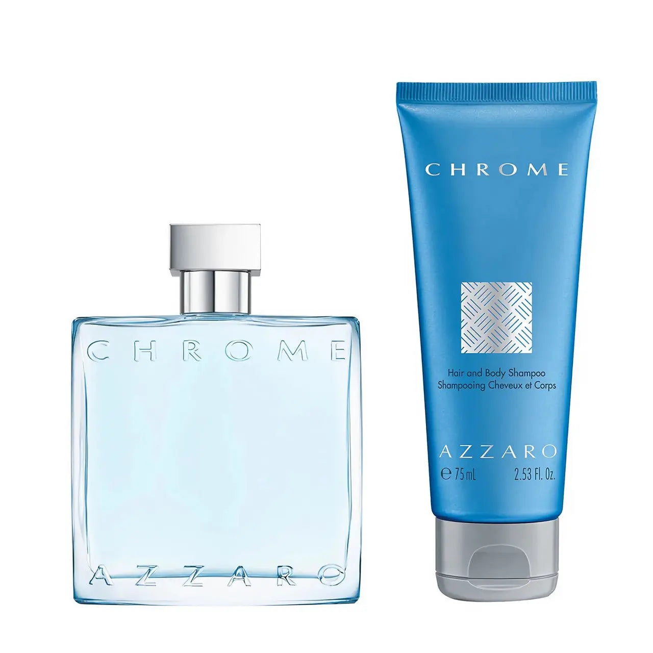 Azzaro Chrome 2 Pcs Set For Men: 1.7 Eau De Toilette Spray + 2.53 Shampoo Azzaro