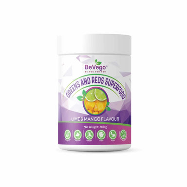 BeVego Red & Green Superfood Powder 300g - Lime & Mango Flavour
