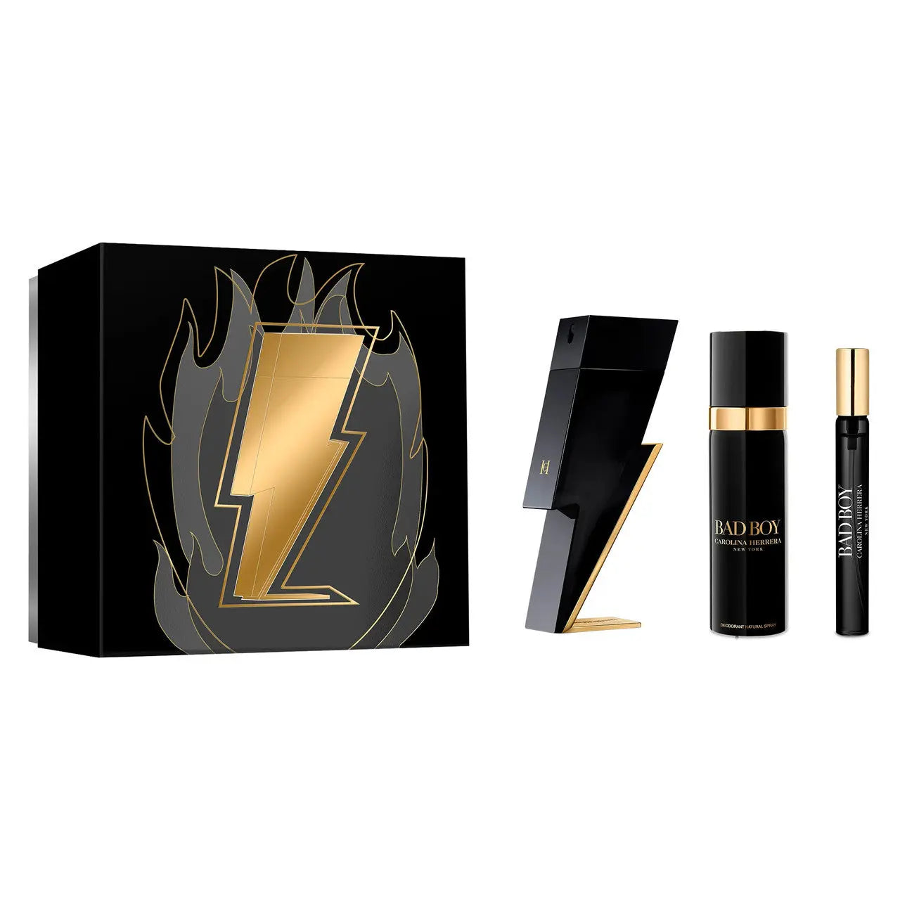 Carolina Herrera Bad Boy 3 Pcs Set: 3.4 Eau De Toilette Spray + 0.34 Eau De Toilette Spray + 3.4 Deodorant Spray Carolina Herrera