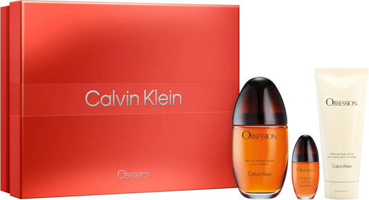 Obsession 3 Pcs Set For Women: 3.4 Eau De Parfum Spray + 3.3 Body Lotion + 0.5 Eau De Parfum Spray Calvin Klein