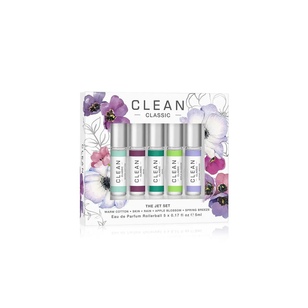 Clean Classic 5 X 5 Ml Eau De Parfum Rollerball Set: Warm Cotton + Skin + Rain + Apple Blossom + Spring Breeze Clean