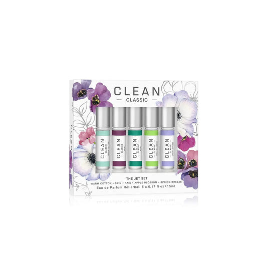 Clean Classic 5 X 5 Ml Eau De Parfum Rollerball Set: Warm Cotton + Skin + Rain + Apple Blossom + Spring Breeze Clean