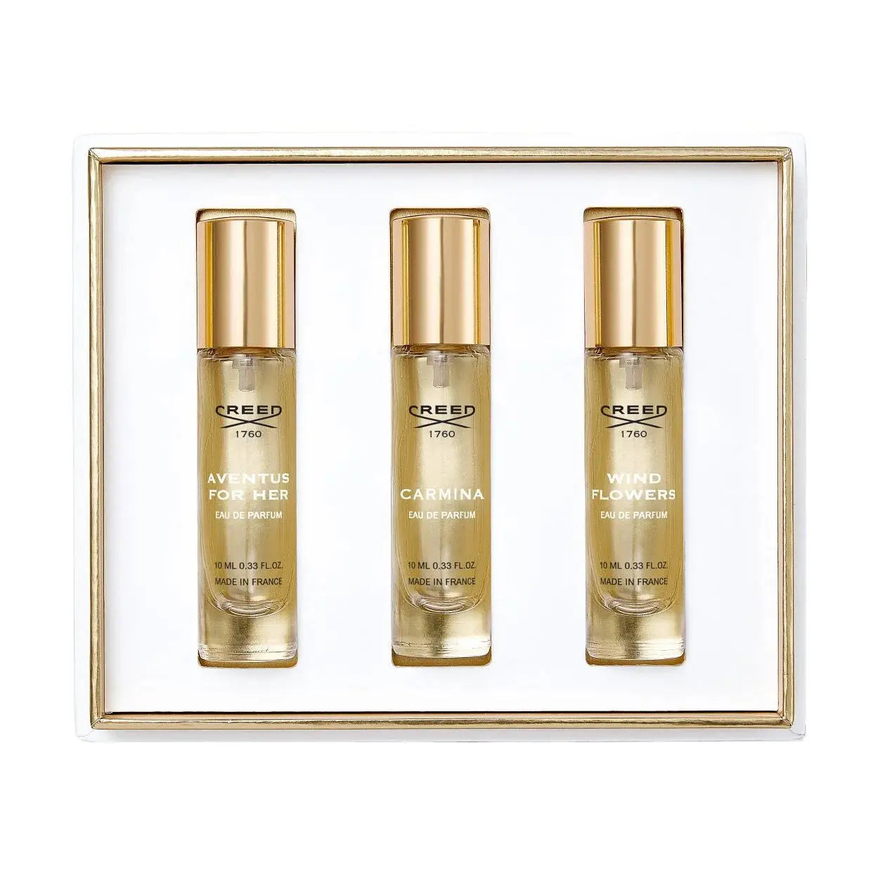Creed 3 * 0.33 Eau De Parfum Spray Set For Women: Aventus For Her + Carmina + Wind Flowers Creed