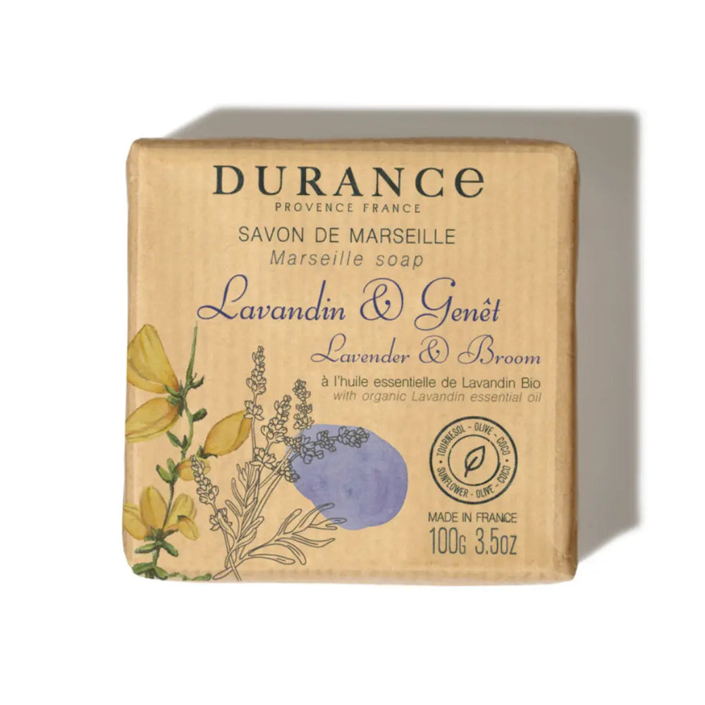 Durance Les Essentiels Marseille Soap 100g - Lavender & Broom - The Beauty Store