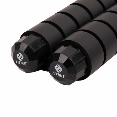 FITHUT Weighted Skipping Rope 2.8m - Black - The Beauty Store