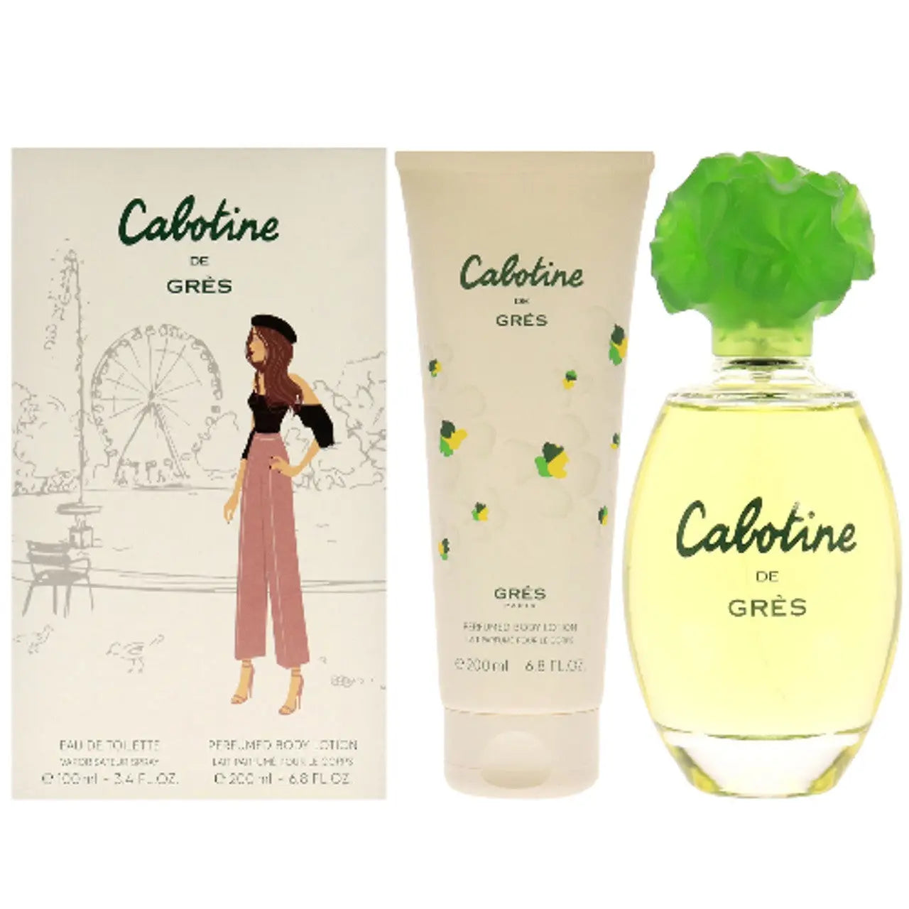 Cabotine 2 Pcs Set For Women: 3.4 Eau De Toilette Spray + 6.8 Body Lotion Gres