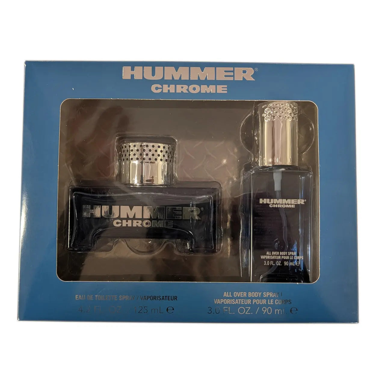Hummer Chrome 2 Pcs Set For Men: 4.2 Eau De Toilette Spray + 3 Oz Body Spray Hummer