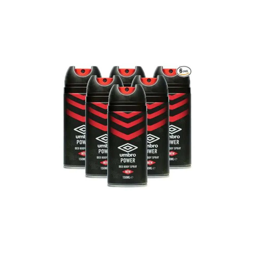 Umbro Power Deo Body Spray 150ml Bundle of 6 - The Beauty Store