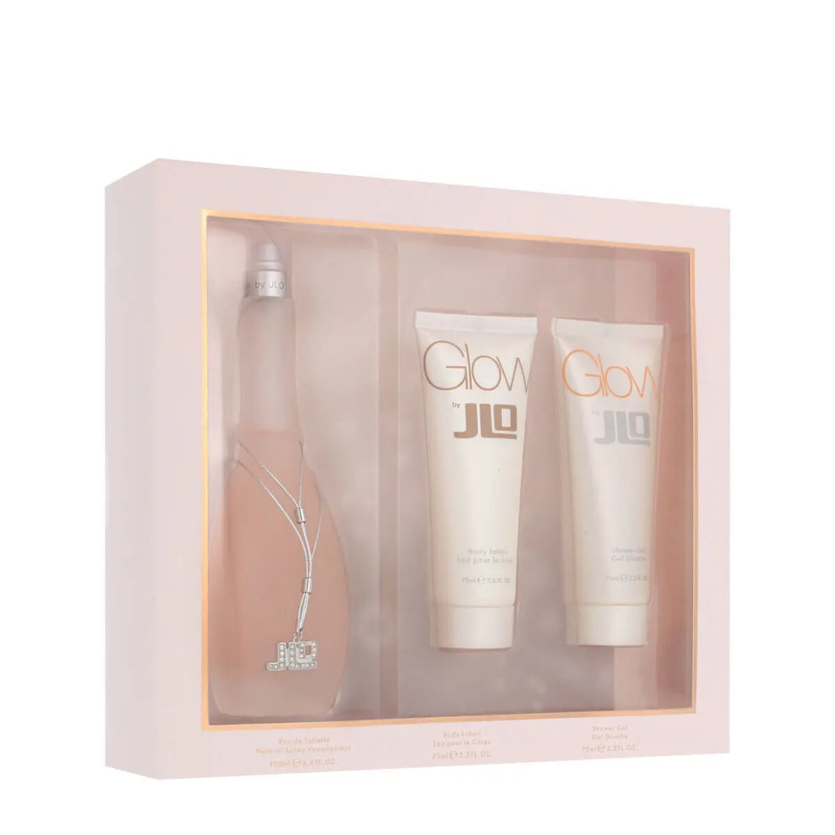 J Lo Glow 3 Pcs Set For Women: 3.4 Eau De Toilette Spray + 2.5 Body Lotion + 2.5 Shower Gel Jennifer Lopez