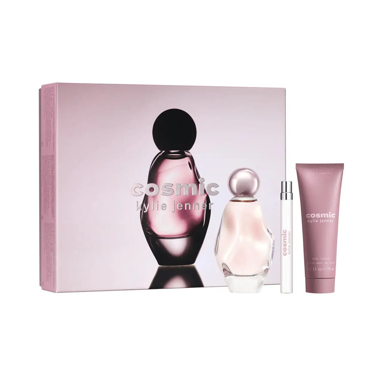Kylie Jenner Cosmic 3 Pcs Set For Women: 3.3 Eau De Parfum Spray + 0.33 Eau De Parfum Spray + 2.5 Body Lotion Kylie Jenner