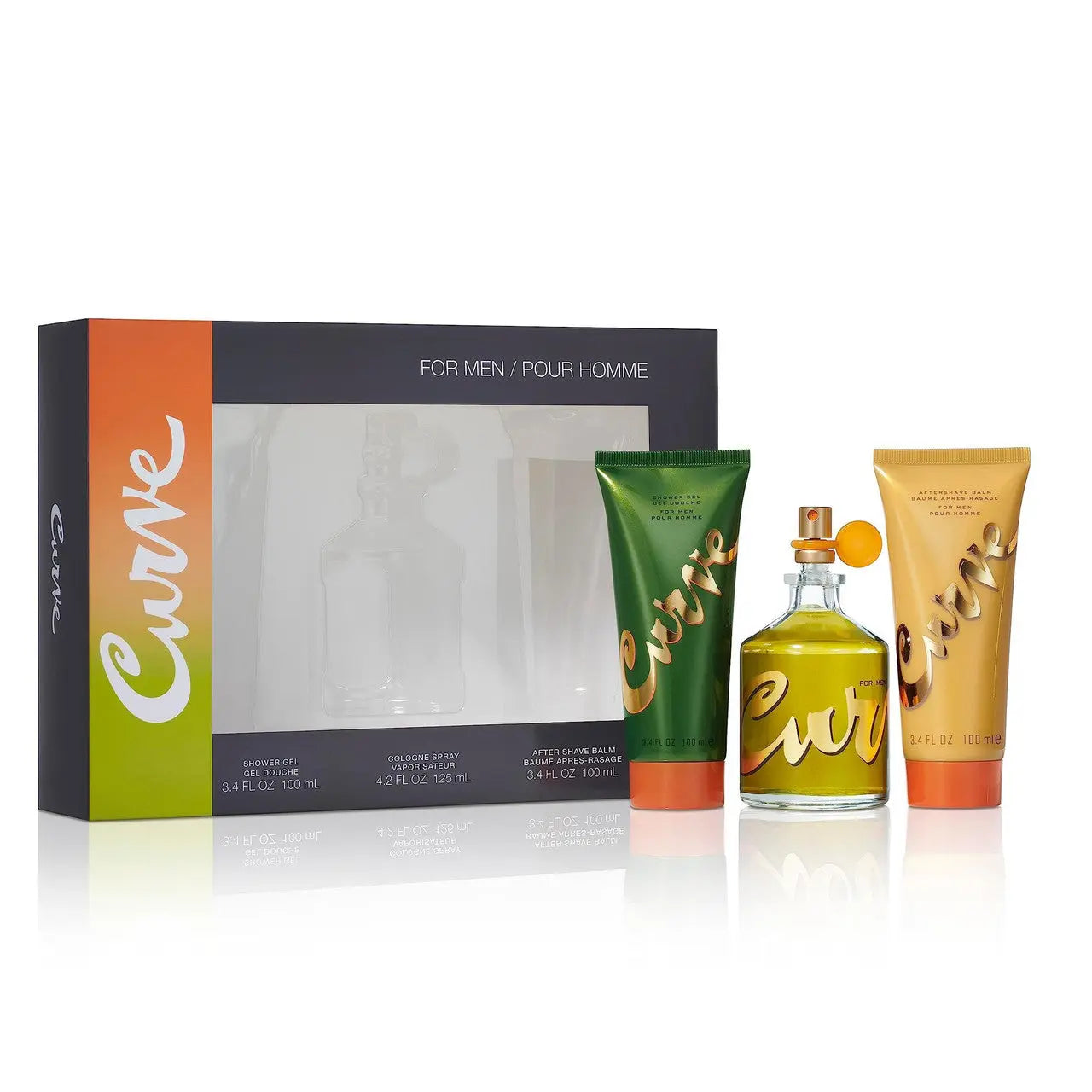 Curve 3 Pcs Set For Men: 4.2 Cologne Spray + 3.4 Shower Gel + 3.4 After Shave Balm Liz Claiborne