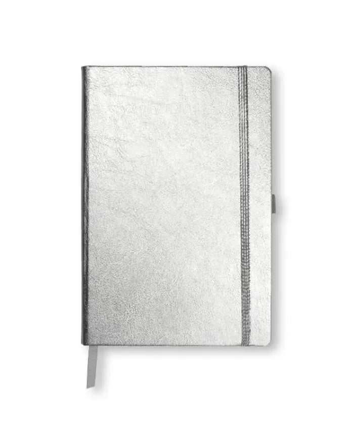 METALLIC NOTEBOOK SILVER - The Beauty Store