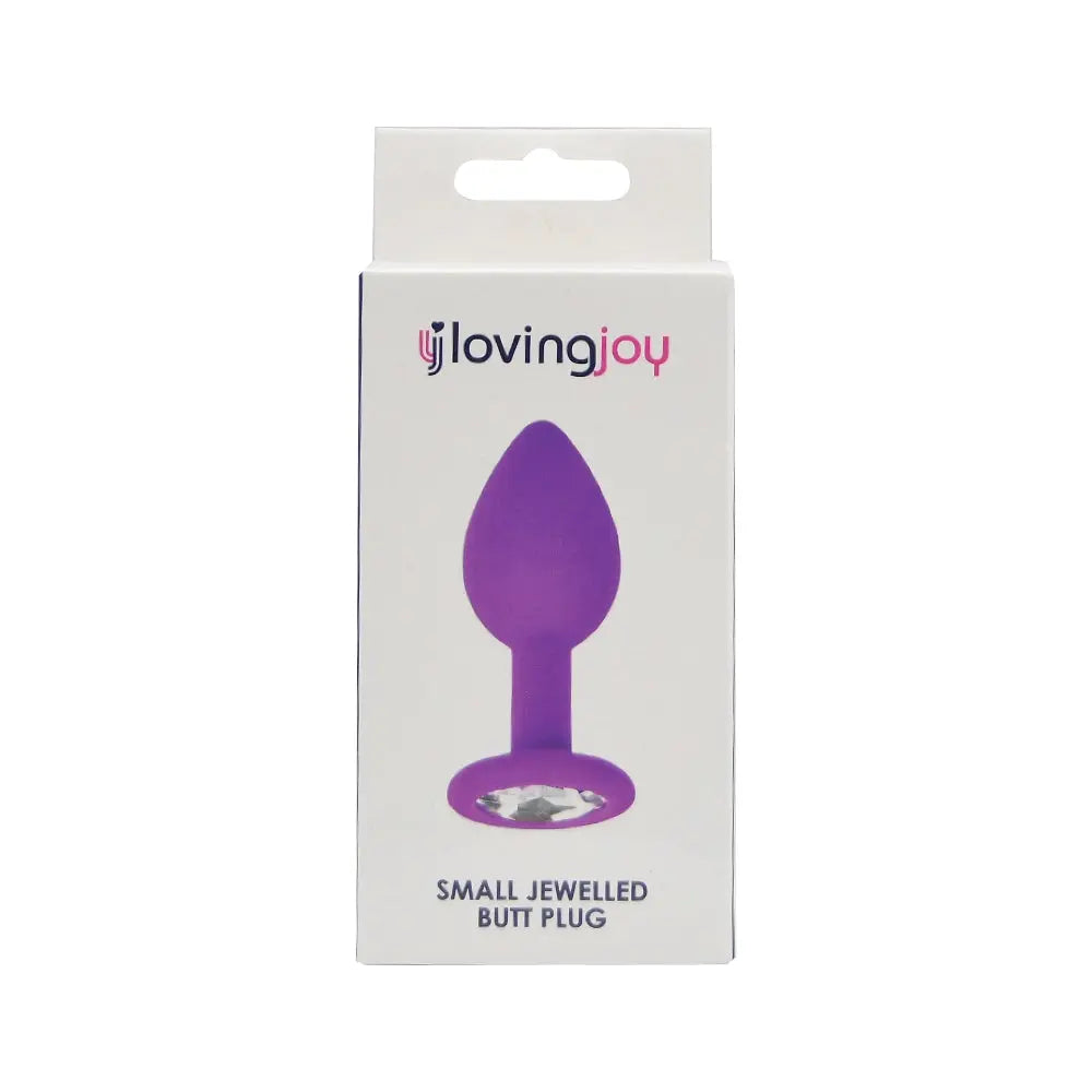 Loving Joy Jewelled Silicone Butt Plug Purple -Small Loving Joy