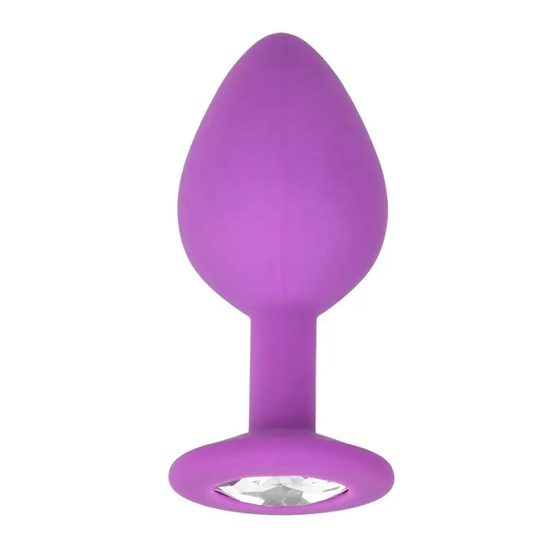 Loving Joy Jewelled Silicone Butt Plug Purple - Medium Loving Joy