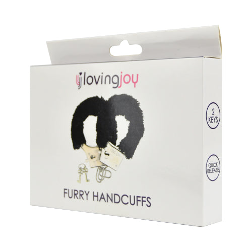 Loving Joy Furry Handcuffs Black Loving Joy