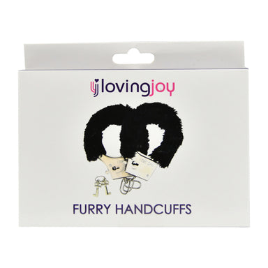 Loving Joy Furry Handcuffs Black Loving Joy