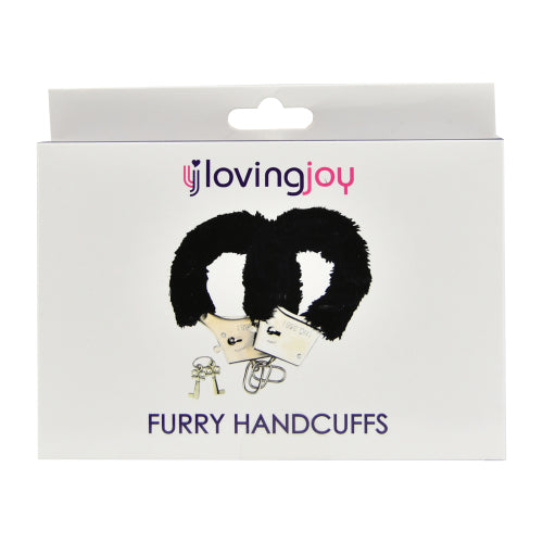 Loving Joy Furry Handcuffs Black Loving Joy