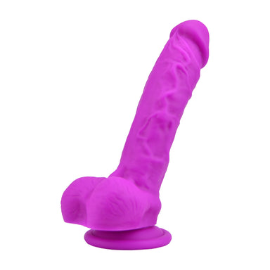 Loving Joy 8 Inch Realistic Silicone Dildo with Suction Cup and Balls Purple Loving Joy