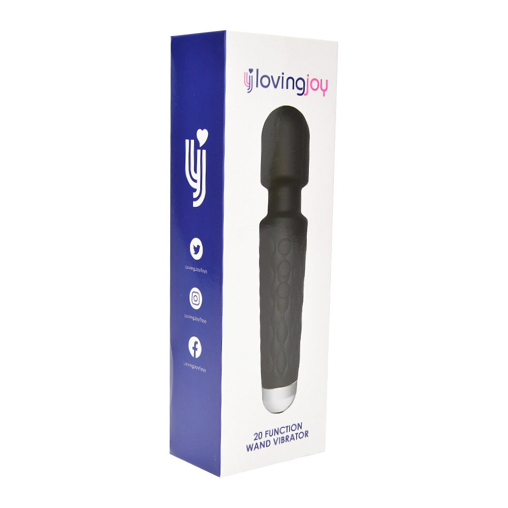 Loving Joy 20 Function Wand Vibrator Black Loving Joy