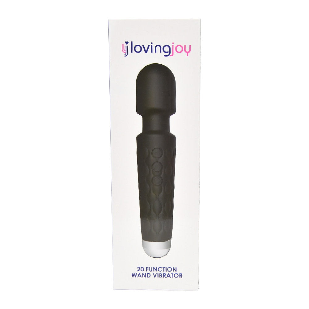 Loving Joy 20 Function Wand Vibrator Black Loving Joy