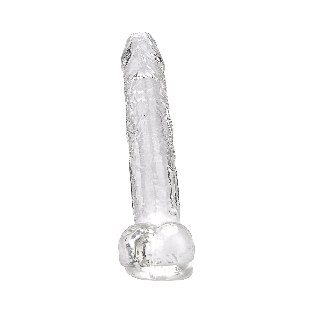 Loving Joy 8 Inch Dildo with Balls Clear Loving Joy