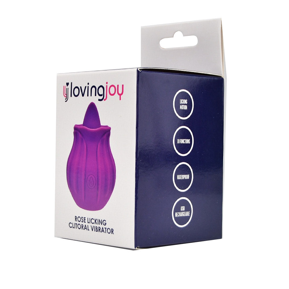 Loving Joy Rose Licking Clitoral Vibrator Purple Loving Joy