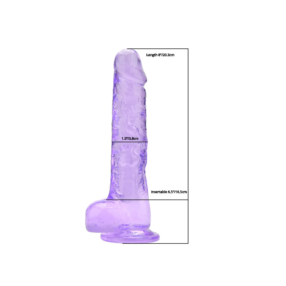 Loving Joy 8 Inch Dildo with Balls Purple Loving Joy